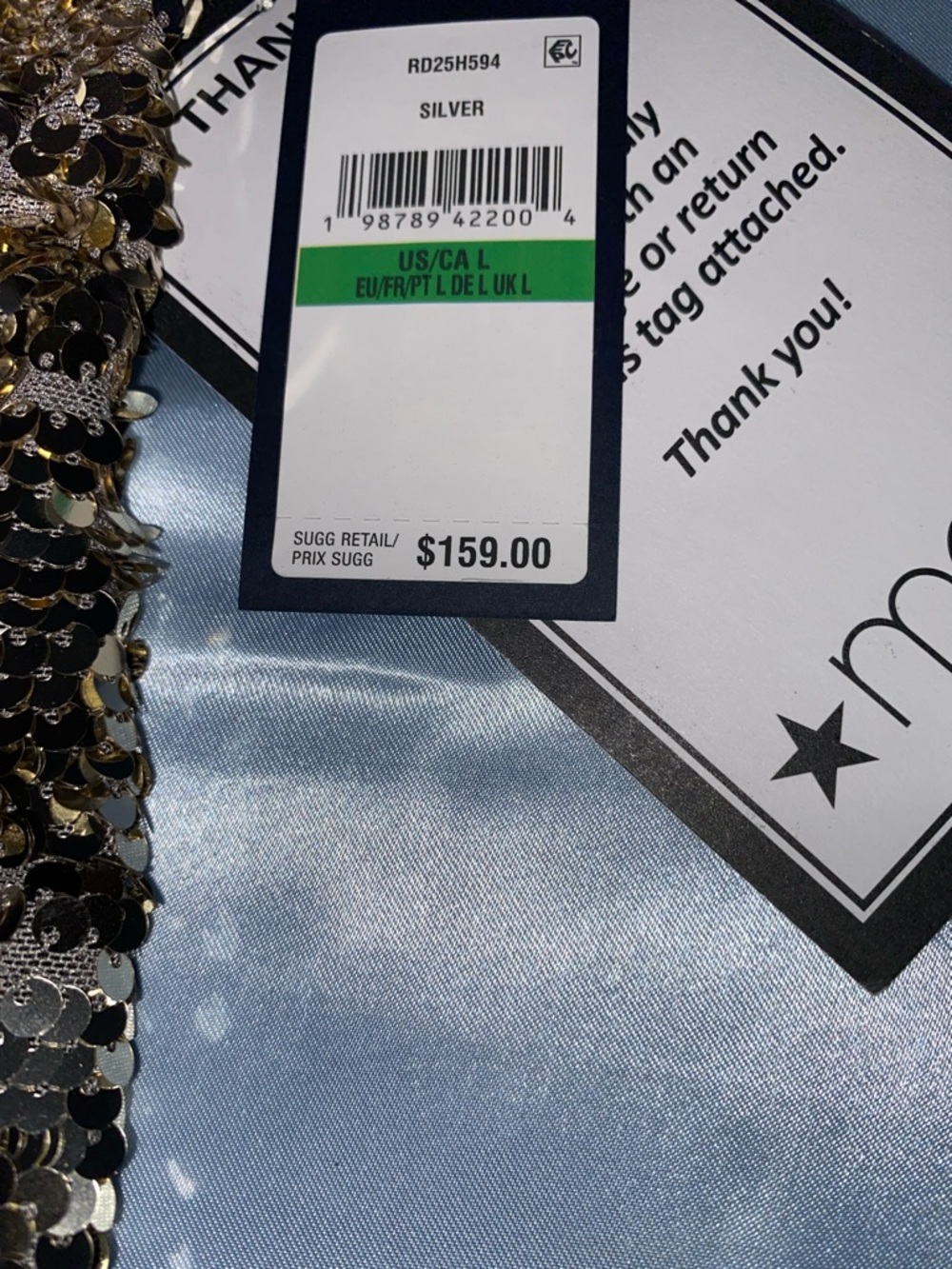 RACHEL Rachel Roy Silver Sequin Evening Dress - Picture 12 of 15